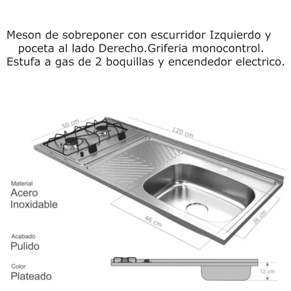 Cocina Integral con Meson Derecho Alba 120cm 8 »